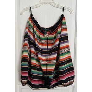 Lauren Ralph Lauren Multi-Color Stripe 3/4 Sleeve Blouse Art Womens Large Petite